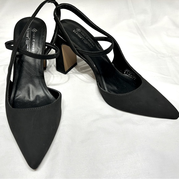 Size 8 black strappy heels - Picture 1 of 4